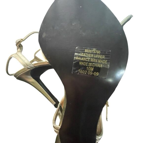 Lauren Ralph Lauren Womens Aela Ankle Strap Sandals Gold Leather Size 10B - Picture 11 of 11